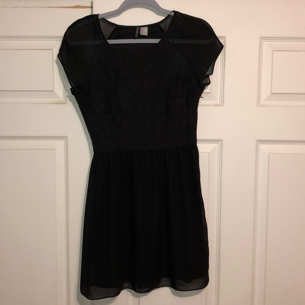 H&M Black short sleeved shirt dress